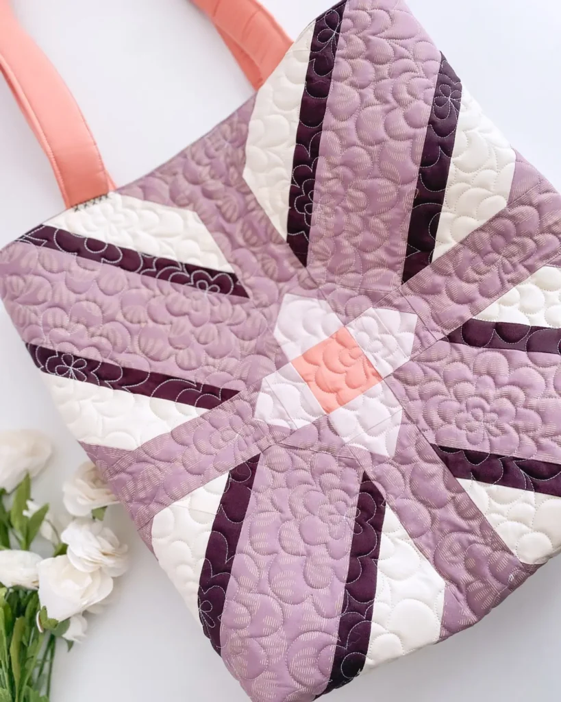 Quilt block to tote bag made by Christina Lee