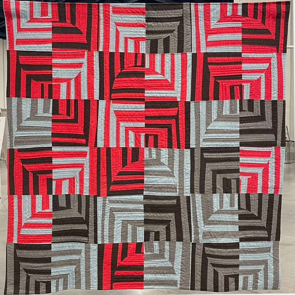 Solomon's Stripes award winning quilt by Ethylene Ziegler