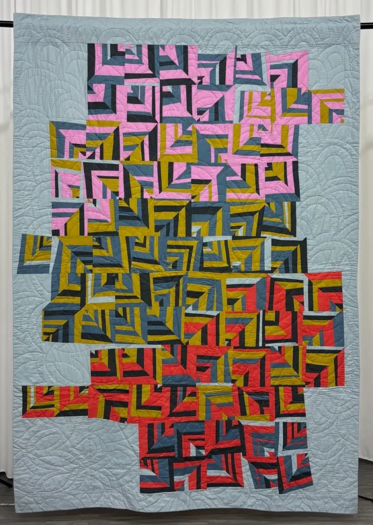 Quilt made by Ethylene Ziegler shown at the Manhattan Beach Art Center Community Exhibit