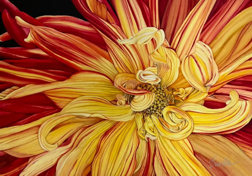 Spicy silk painting by Evette Allerdings