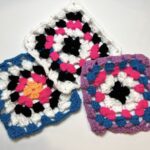 Set of three finished granny squares