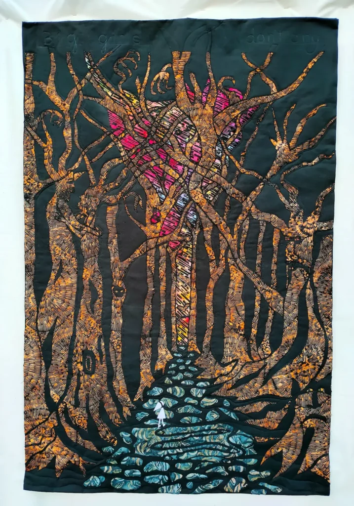 Big Girls Don't Cry fiber art by Mattea Jurin