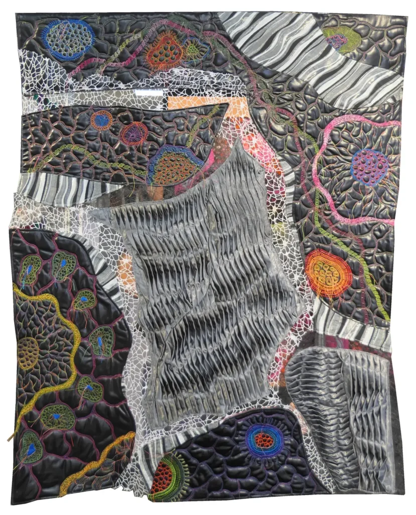 Brave New World fiber art by Mattea Jurin