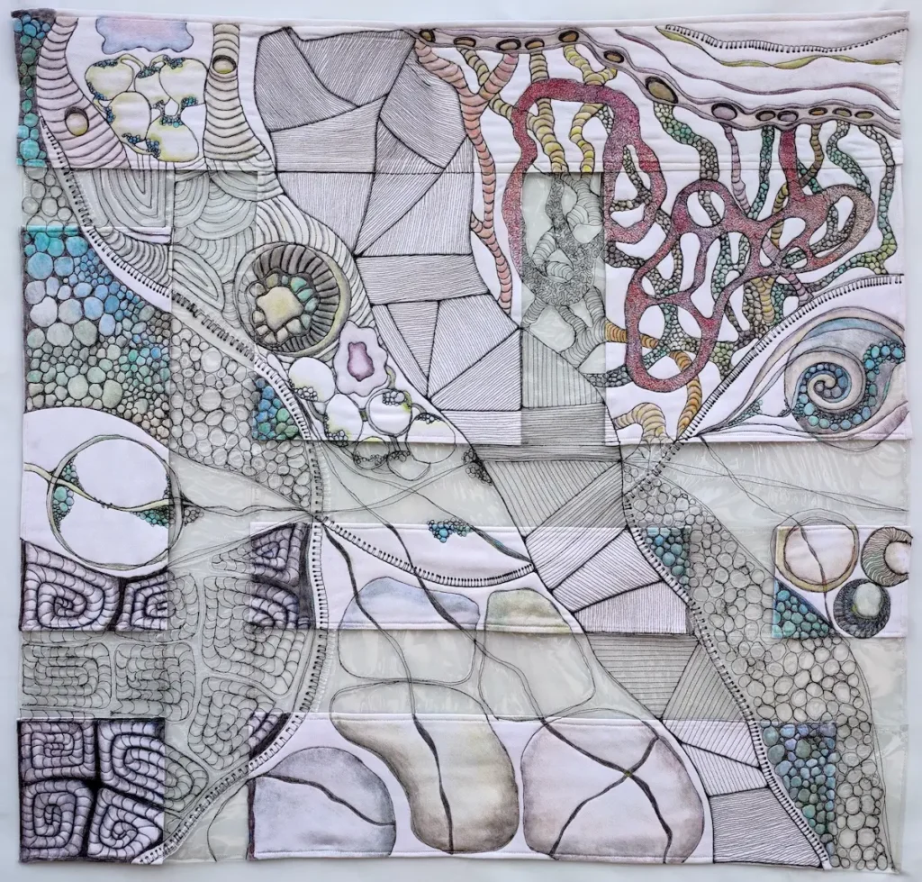 Cellular Explorations - Wide Horizons IX fiber art by Mattea Jurin