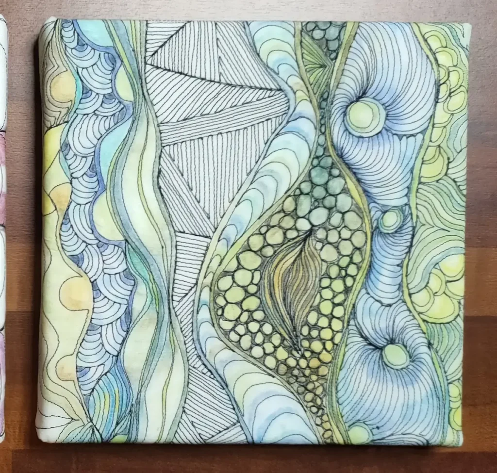 Cellular Pathways fiber art by Mattea Jurin