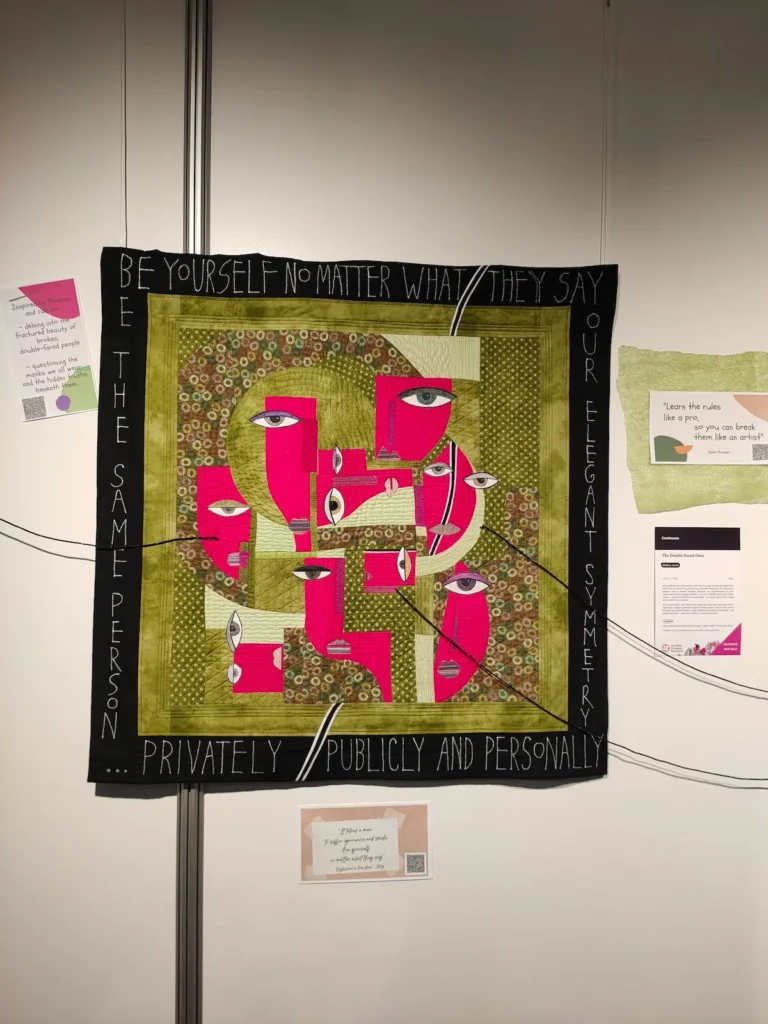 The Double Faced Ones fiber art by Mattea Jurin