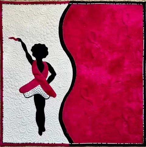 Dancing lady in black, white and pink by Renée Fleuranges-Valdes
