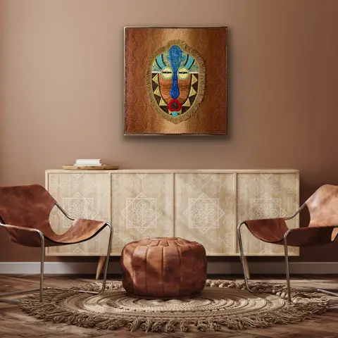 Quilt on wall by Renée Fleuranges-Valdes