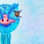 Detail of Sassy Gal fiber art by Shelley Koss