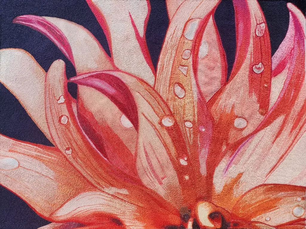 Bloom fiber art by Shelley Koss