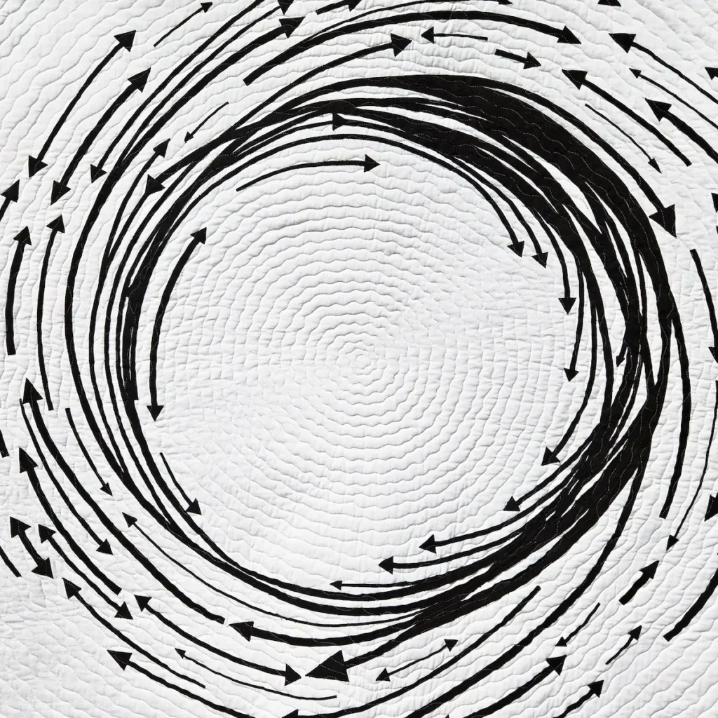 Detail of What Goes Around, Comes Around quilt by Shelley Koss