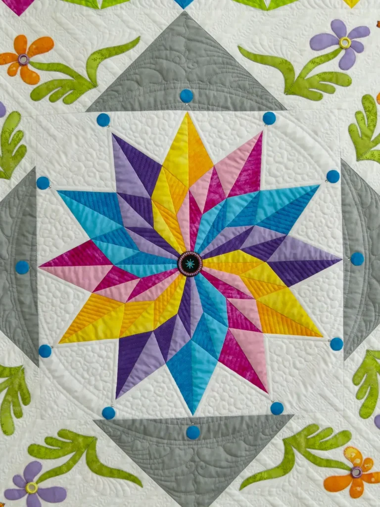 Detail of Twisted award winning quilt by Simone Steuxner