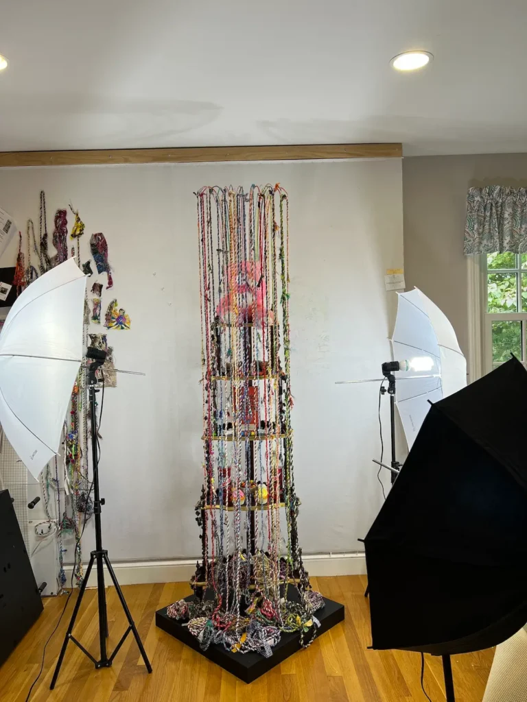 The Genius of Zachary 3D fiber art by Susan Polansky