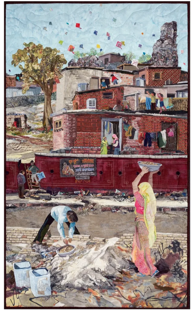 An Ordinary Day fiber art by Susan Polansky