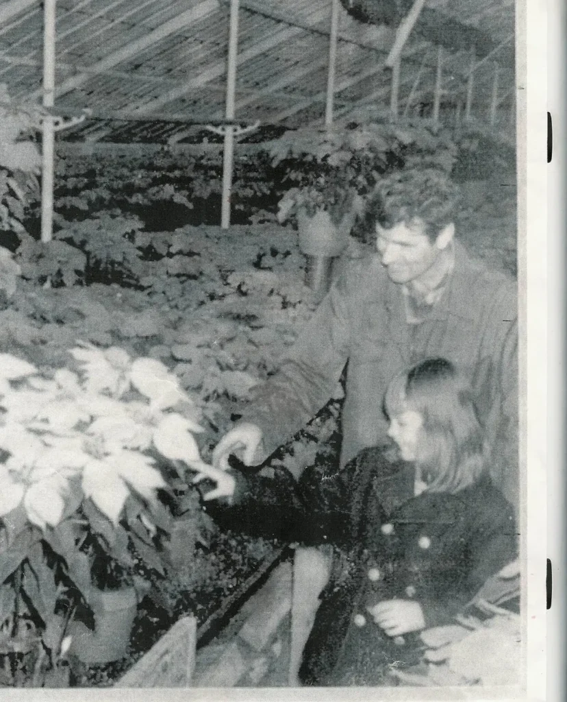 Dad and Sue in the Greenhouse inspiration for quilt by Susan Polansky
