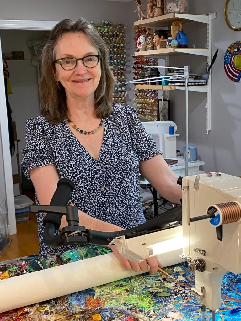 Susan Polansky and her longarm