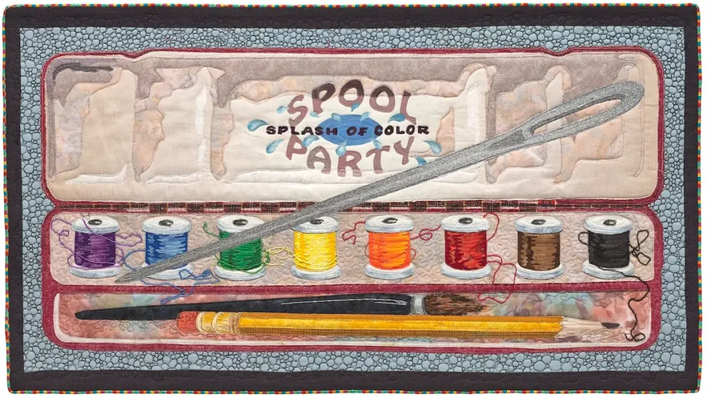 Spool Party fiber art by Susan Polansky