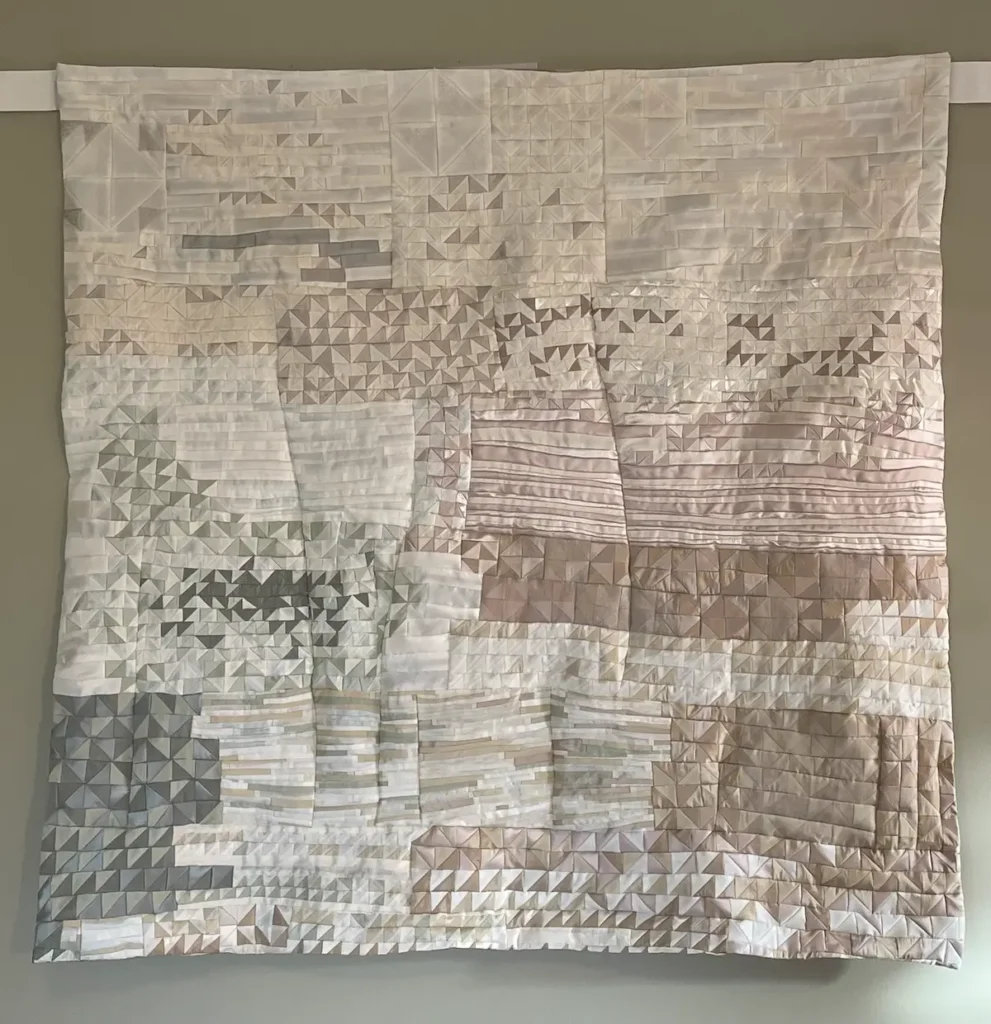 September (Sky Over Lake) textile art by Victoria Carley