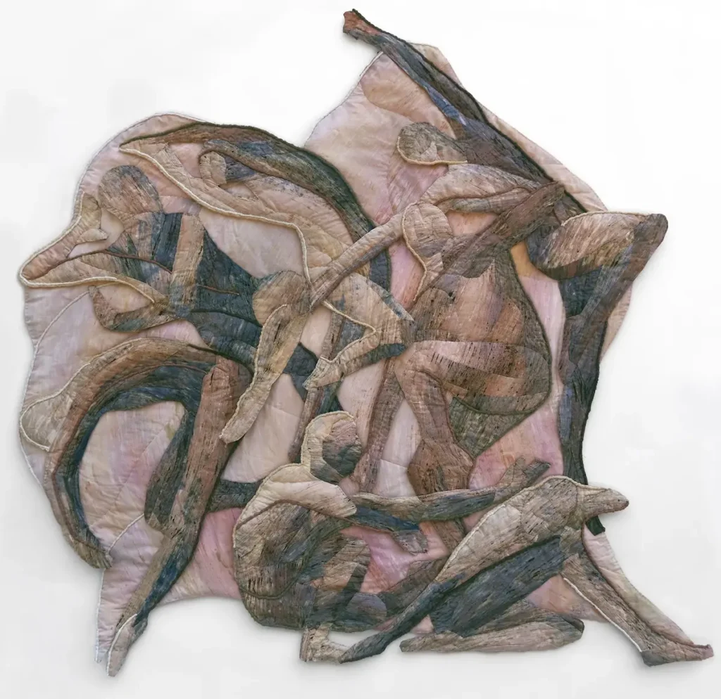 Lives, Loved, Lost, Time, Alone, Missing, Dreaming fiber art by Brenda Schloesser