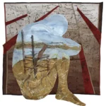 Crushed But Not Destroyed fiber art by Brenda Schloesser