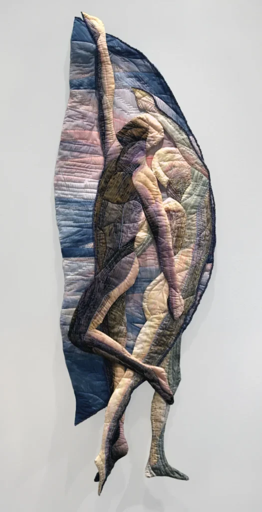 He Stilled the Storm to a Whisper fiber art by Brenda Schloesser