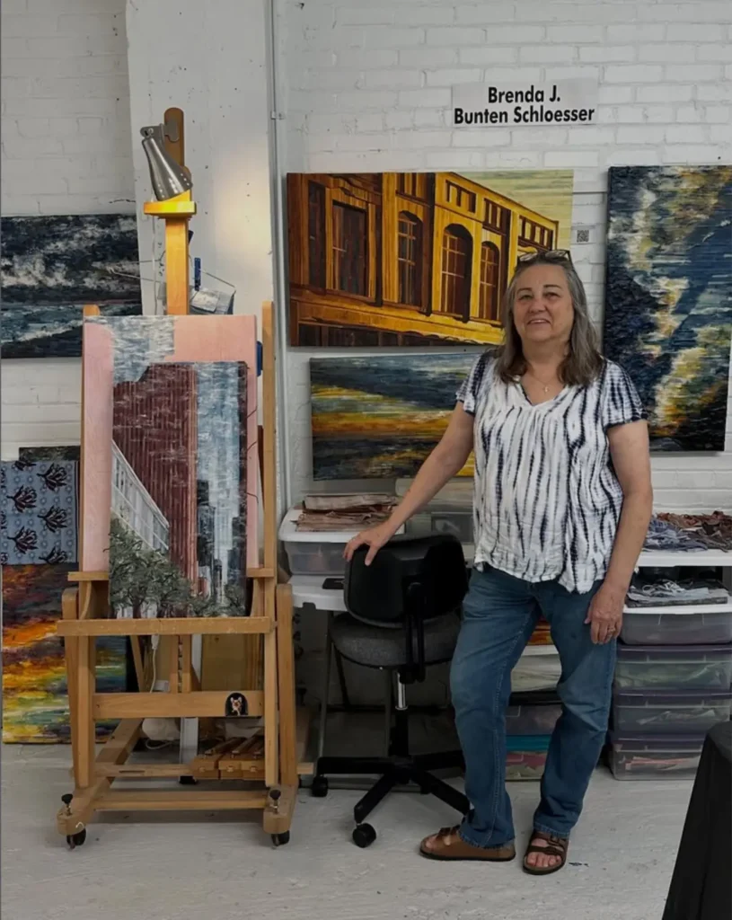 Brenda Schloesser in her Winter Street Studio