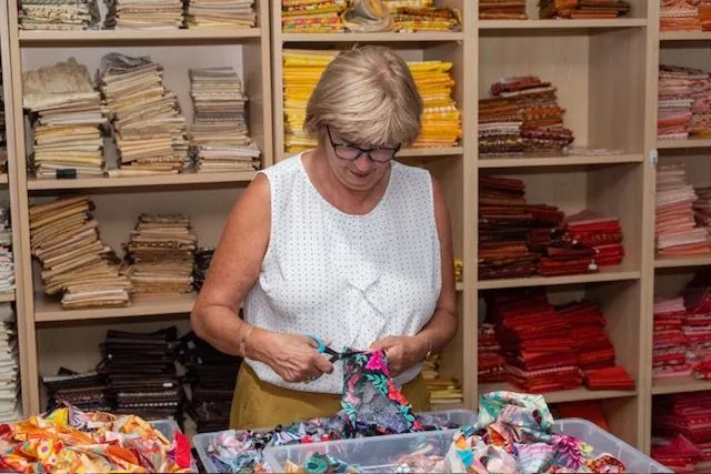 Carly Mul at work in her studio