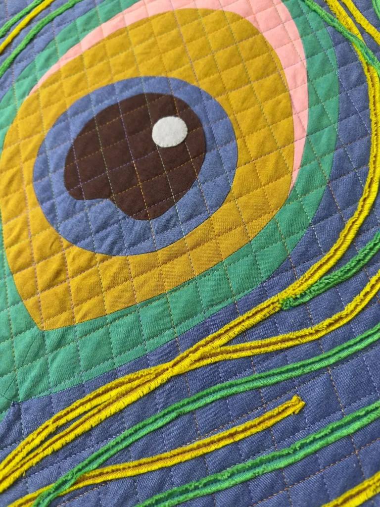 Detail of All Eyes On Me quilt by Eva Saunders