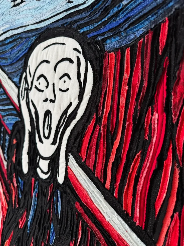 Detail of American Scream quilt by Eva Saunders