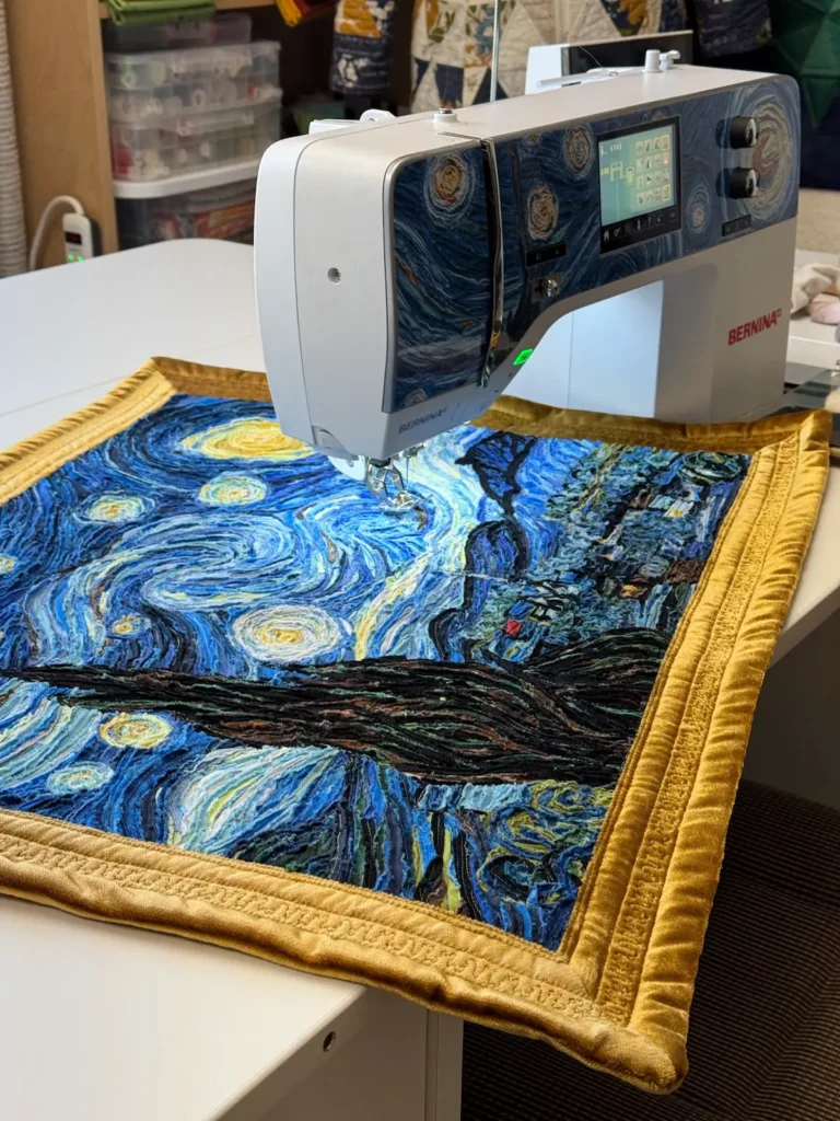 Starry Night quilt finished by Eva Saunders