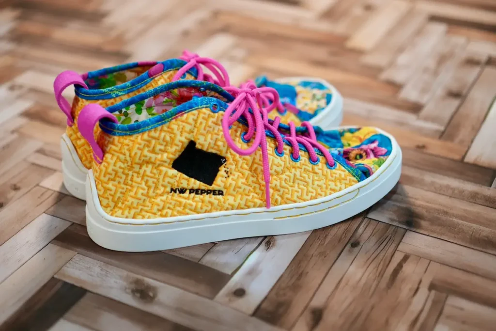 Yellow quilt shoes by Kimberly Bennefield