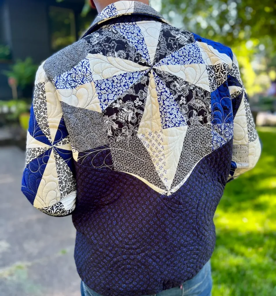 Blue quilt coat by Kimberly Bennefield