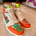 Orange quilt shoes by Kimberly Bennefield
