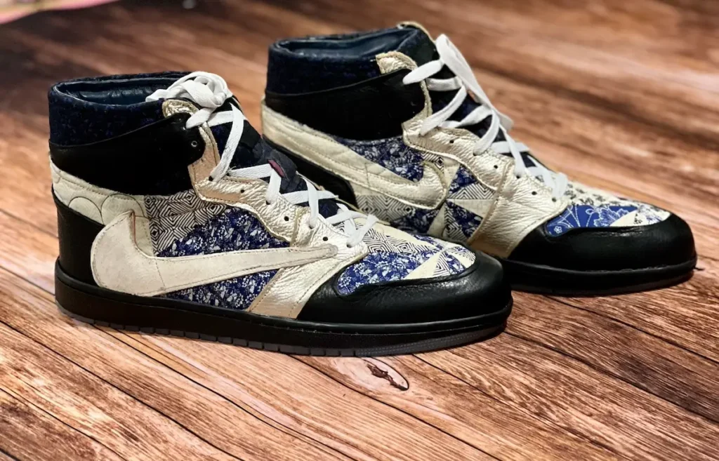 Black and white quilt shoes by Kimberly Bennefield