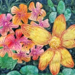 Flower stitched piece by Lauren Weber