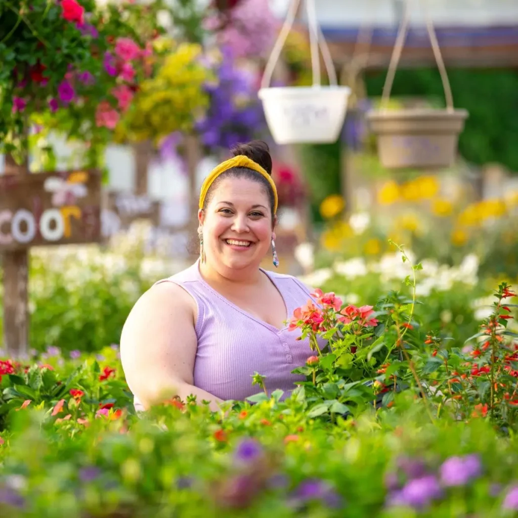 Lauren Weber in her garden