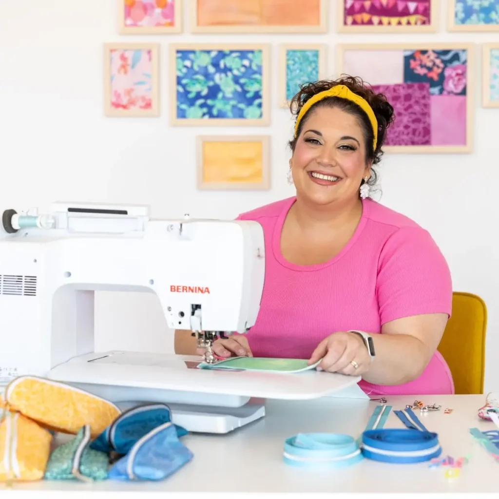 Lauren Weber at her sewing machine