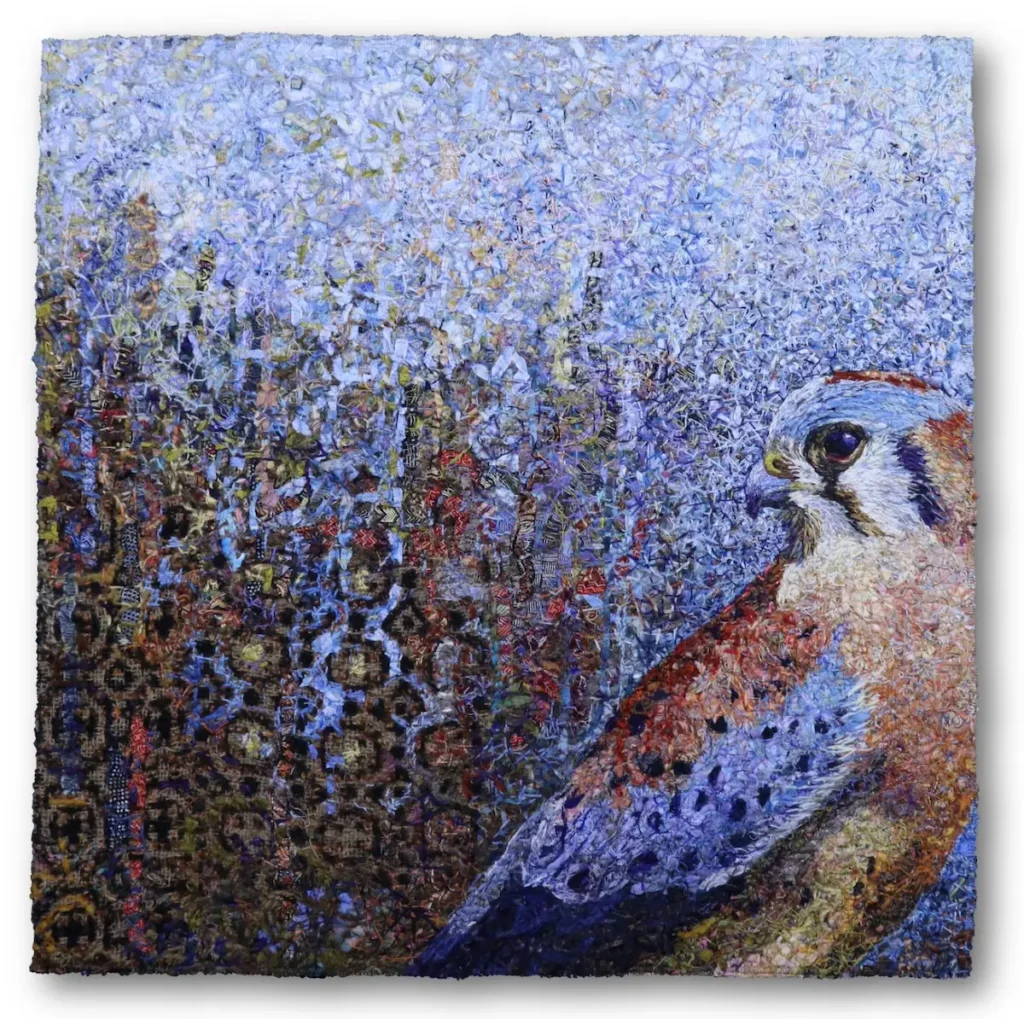 As Above fiber art by Mita Giacomini