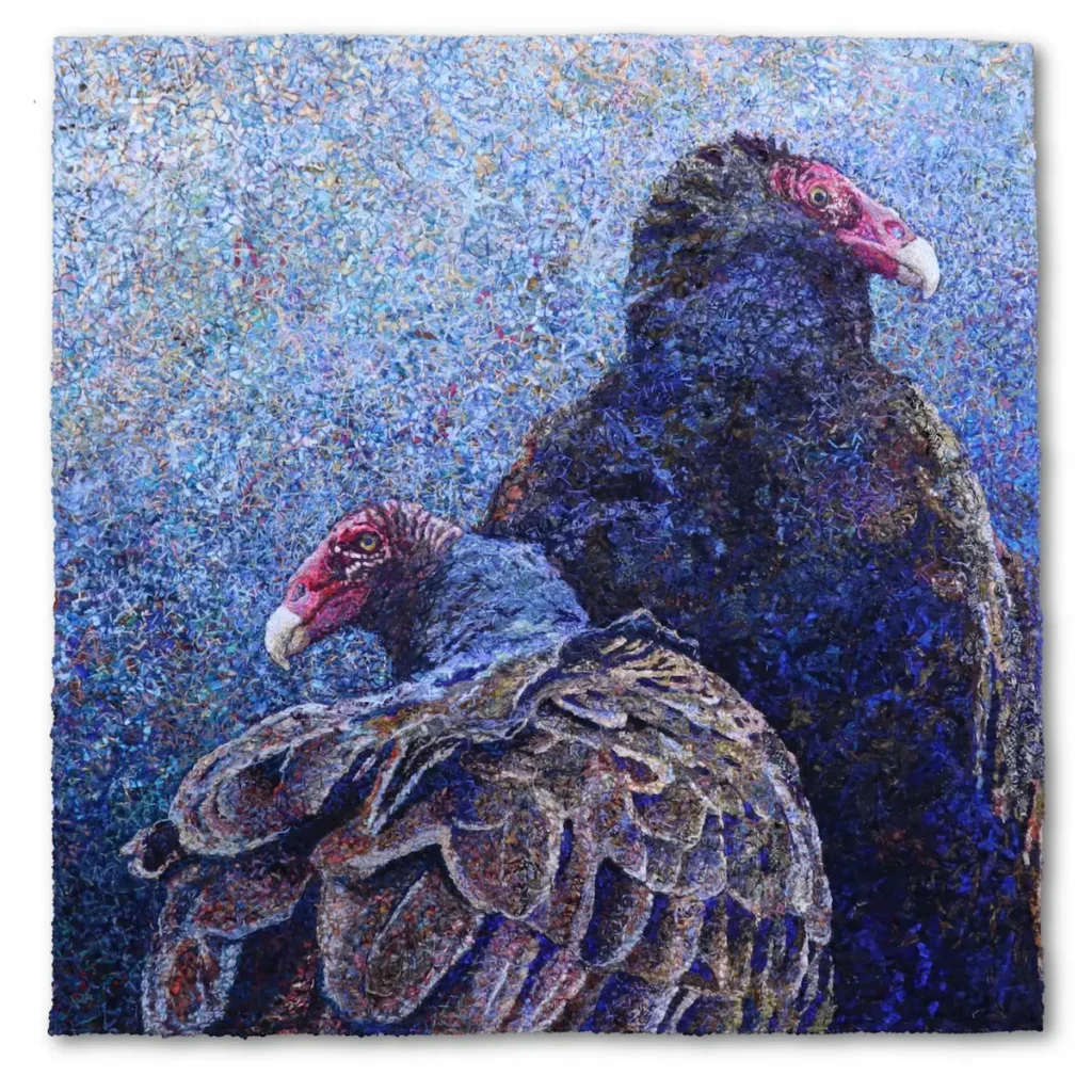 Every Atom fiber art by Mita Giacomini