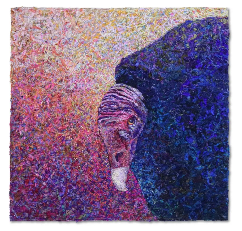 The Look fiber art by Mita Giacomini