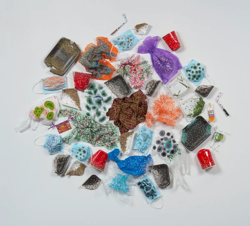 Adapting to New Substrates 4 fiber art by Ruth Tabancay