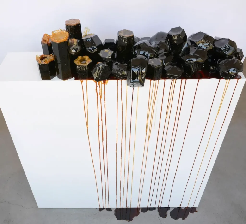 Basalt Causeway fiber art by Ruth Tabancay