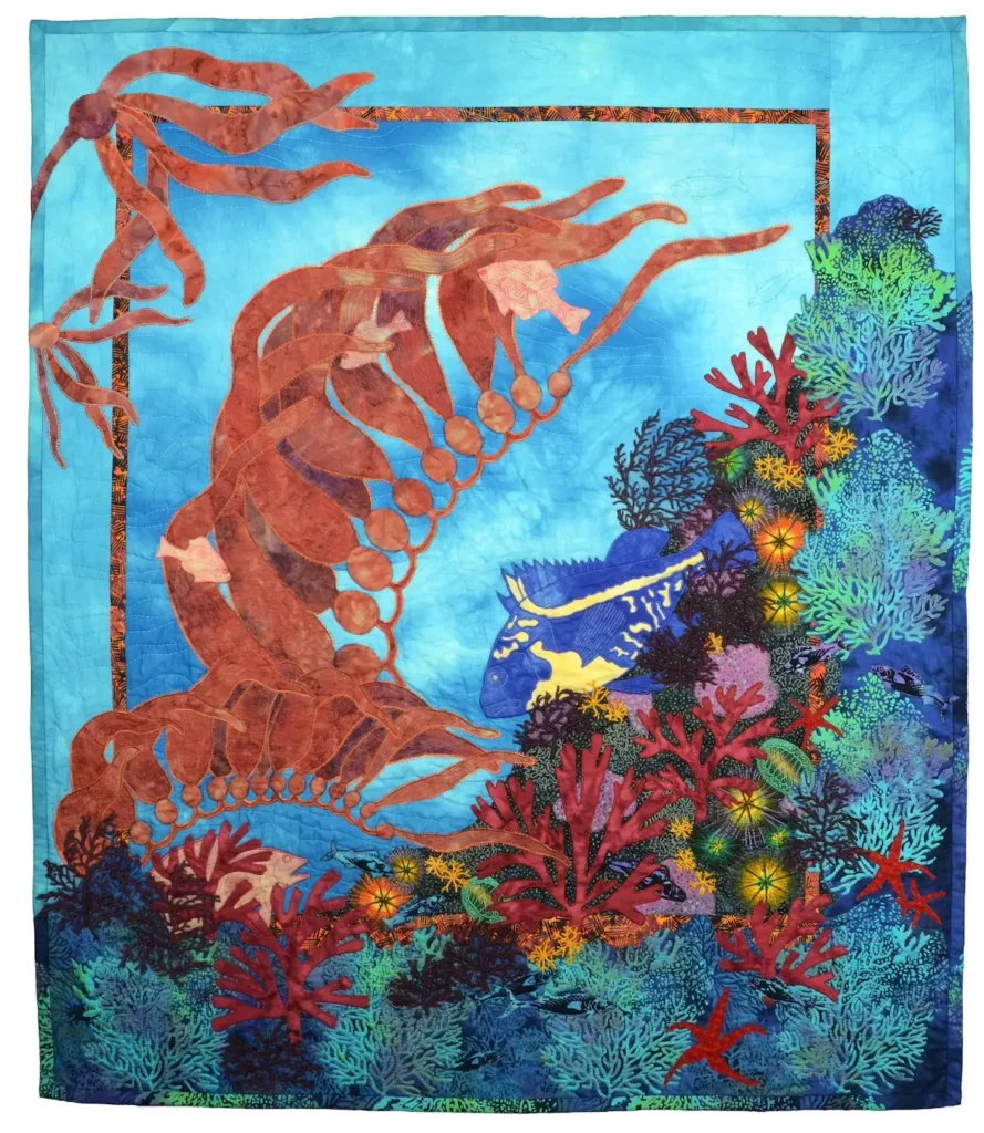 Kelp Forest fiber art by Carla Stehr