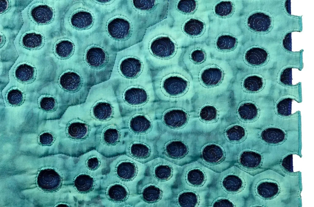 Detail of Diatom 2 fiber art by Carla Stehr