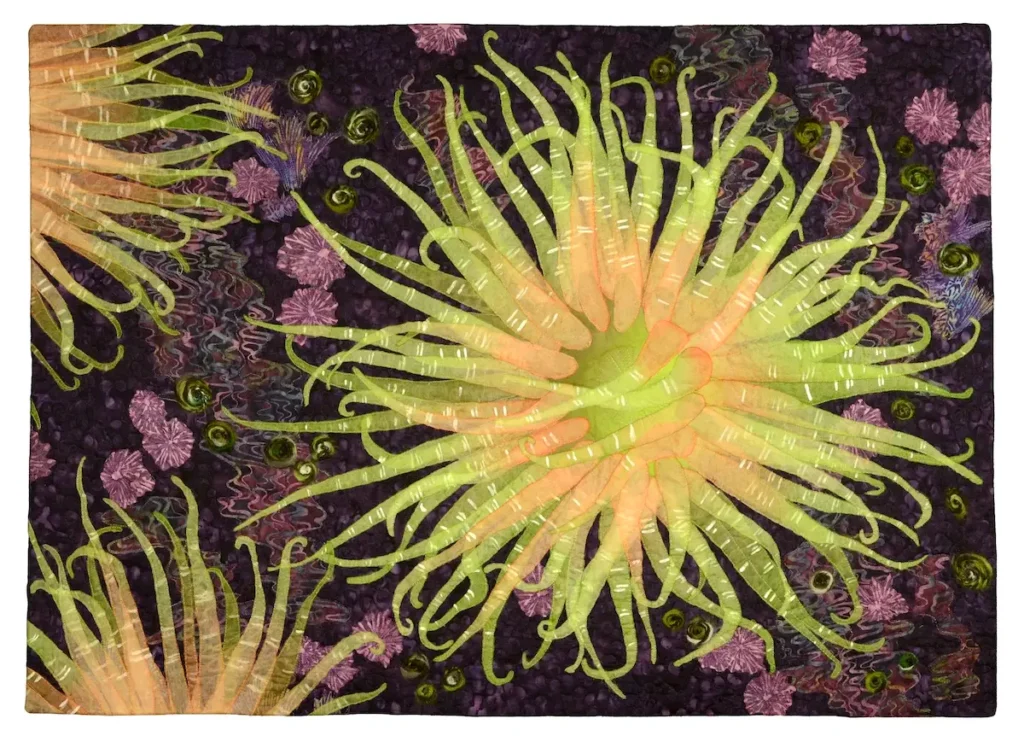 Moonglow Anemone 2 fiber art by Carla Stehr