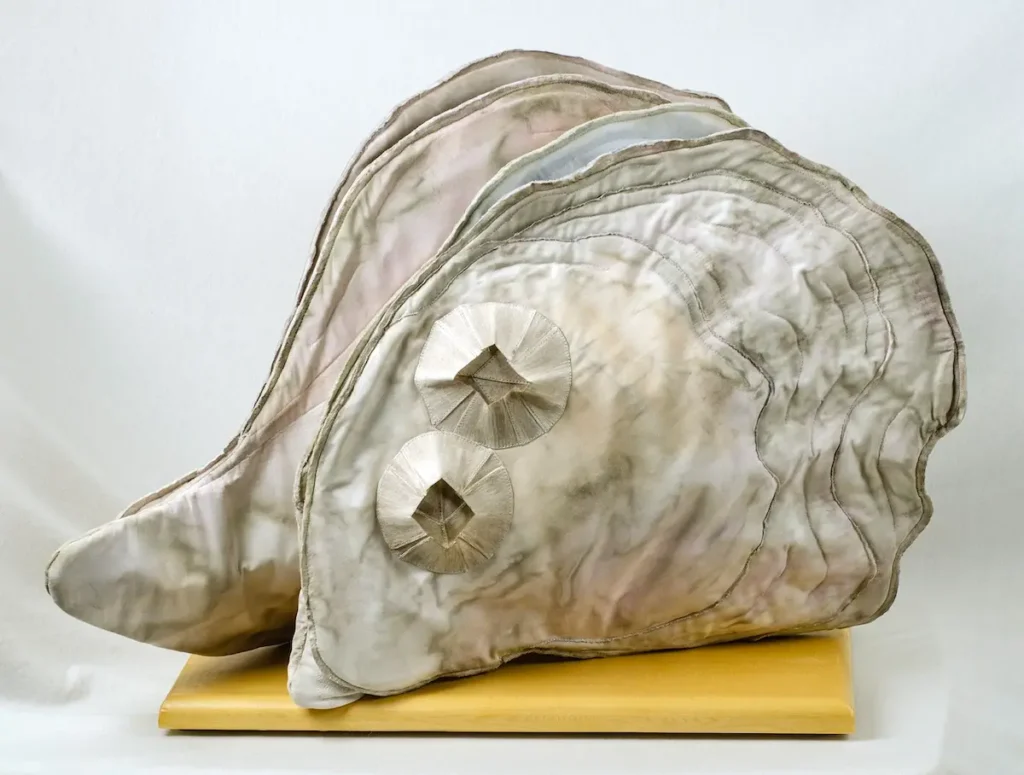 Oyster Fabric Sculpture fiber art by Carla Stehr