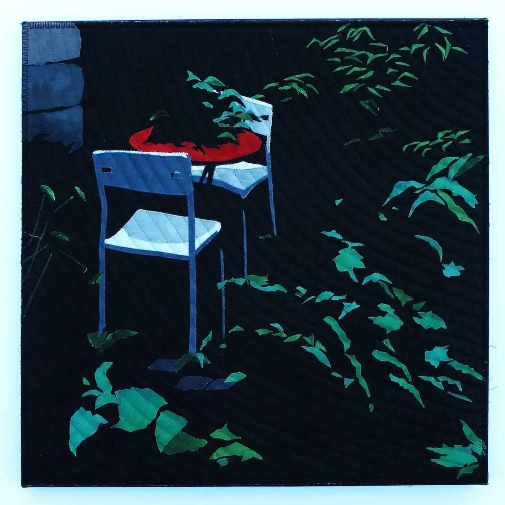 Moonlight Garden fiber art by Donna Deaver