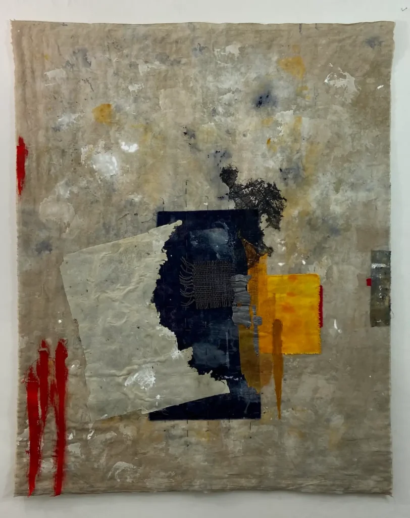 Death in Venezie textile art by Fenella Davies