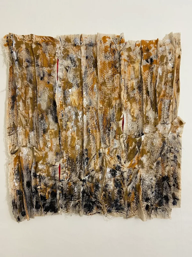 Furrows & Poppies textile art by Fenella Davies