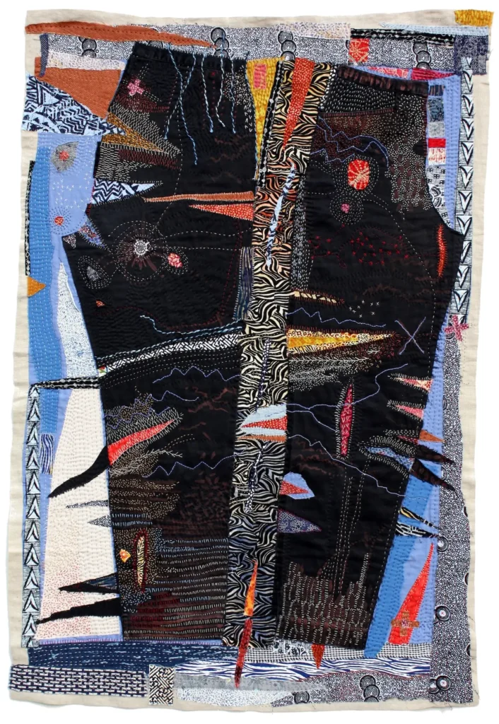 Femoral Fracture: the Fall fiber art by Helen Geglio